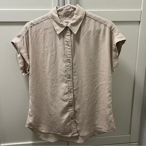 TILLEY Cap Rolled Sleeve Button up Shirt Green & White Womens Size S